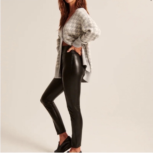 Abercrombie &‎ Fitch Vegan Faux Leather Stretch Zip-Ankle Leggings Pants … - Picture 2 of 13